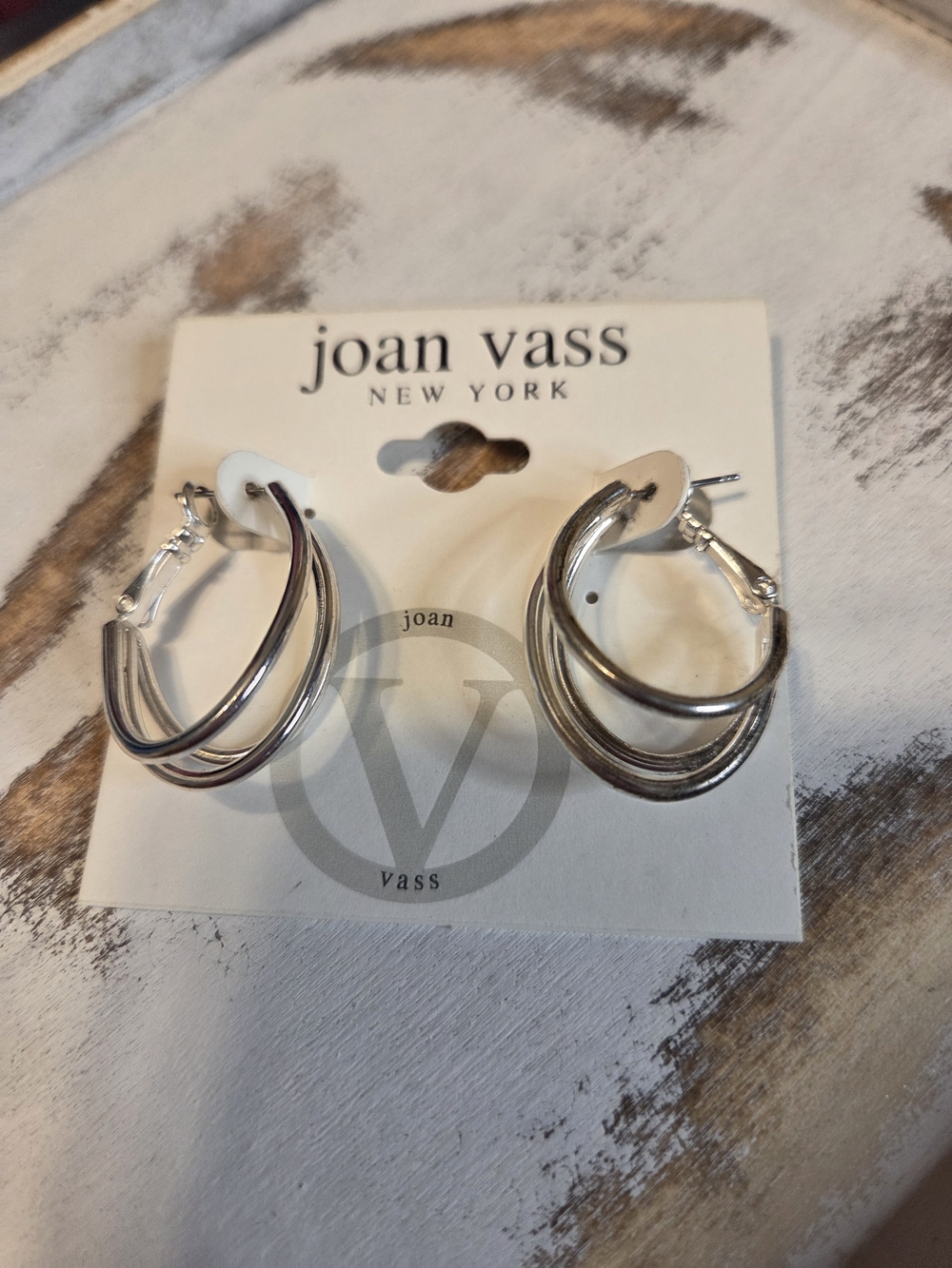 Joan Vass Silver-Tone Layered Hoop Earrings